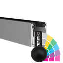 KAZIWALL top profil 2-dele glas 20.76/21.52mm L=5000mm, aluminium RAL mat